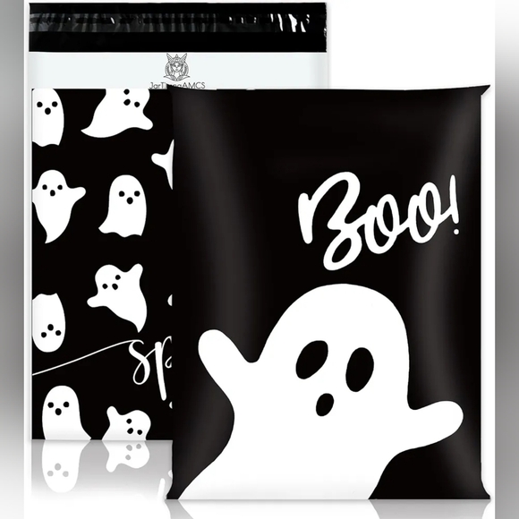 Other - Poly Bags 10x13 Spooky Ghost - Black and White Qty Of 20